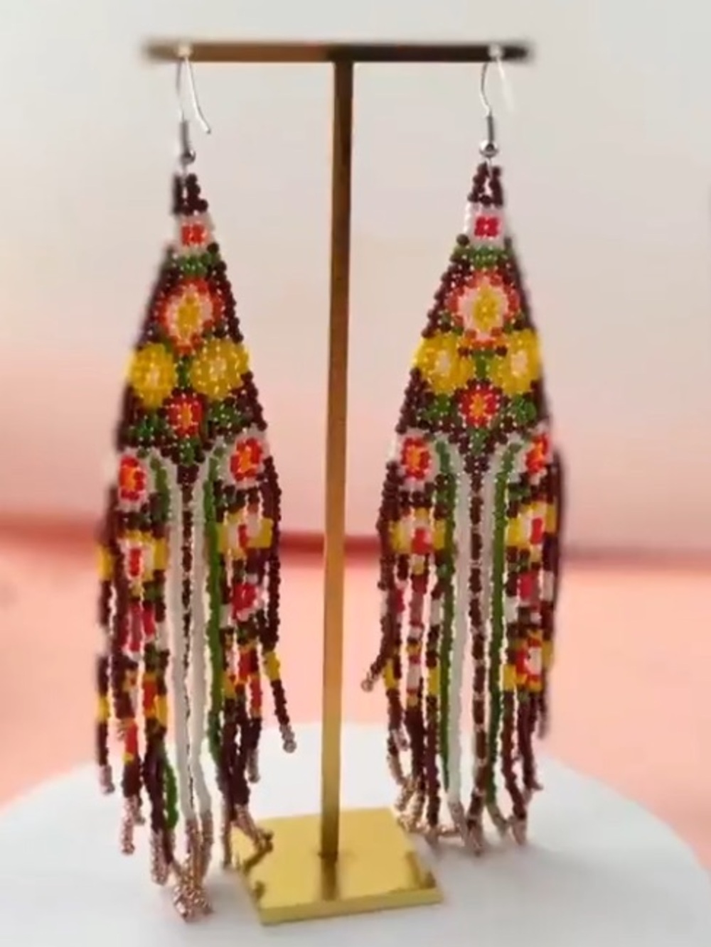 🌸Boho Seed Beaded Hand Made Earrings - Picture 2 of 6